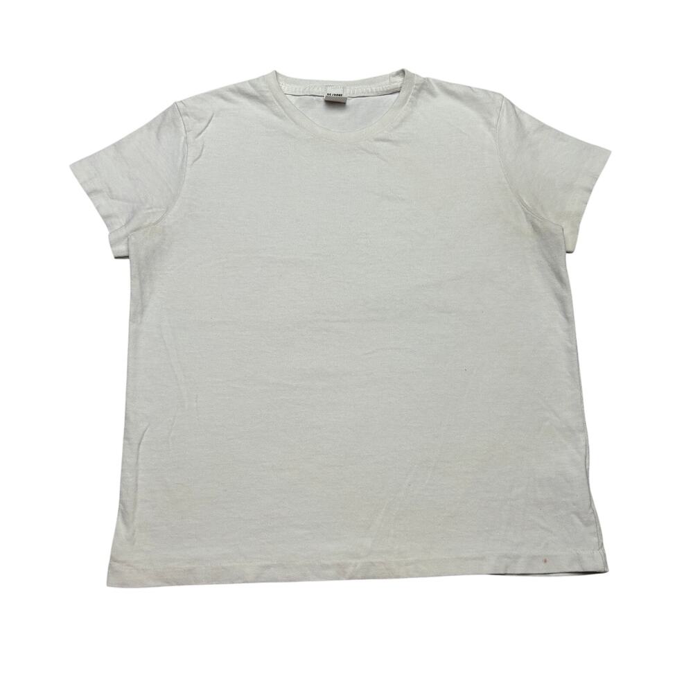 Re/Done Hanes Classic Knit Short Sleeve Vintage Tee Shirt Women's S Optic White